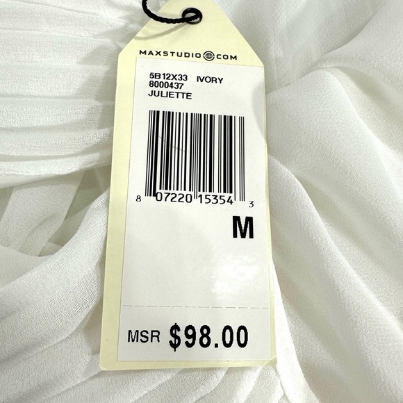 NWT Sophie Max 60s style accordion a line asymmetrical white tunic top dress M - Picture 10 of 12